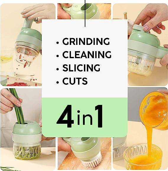 4-In-1 Mincer Slicer Cordless Chopper Food Cutter