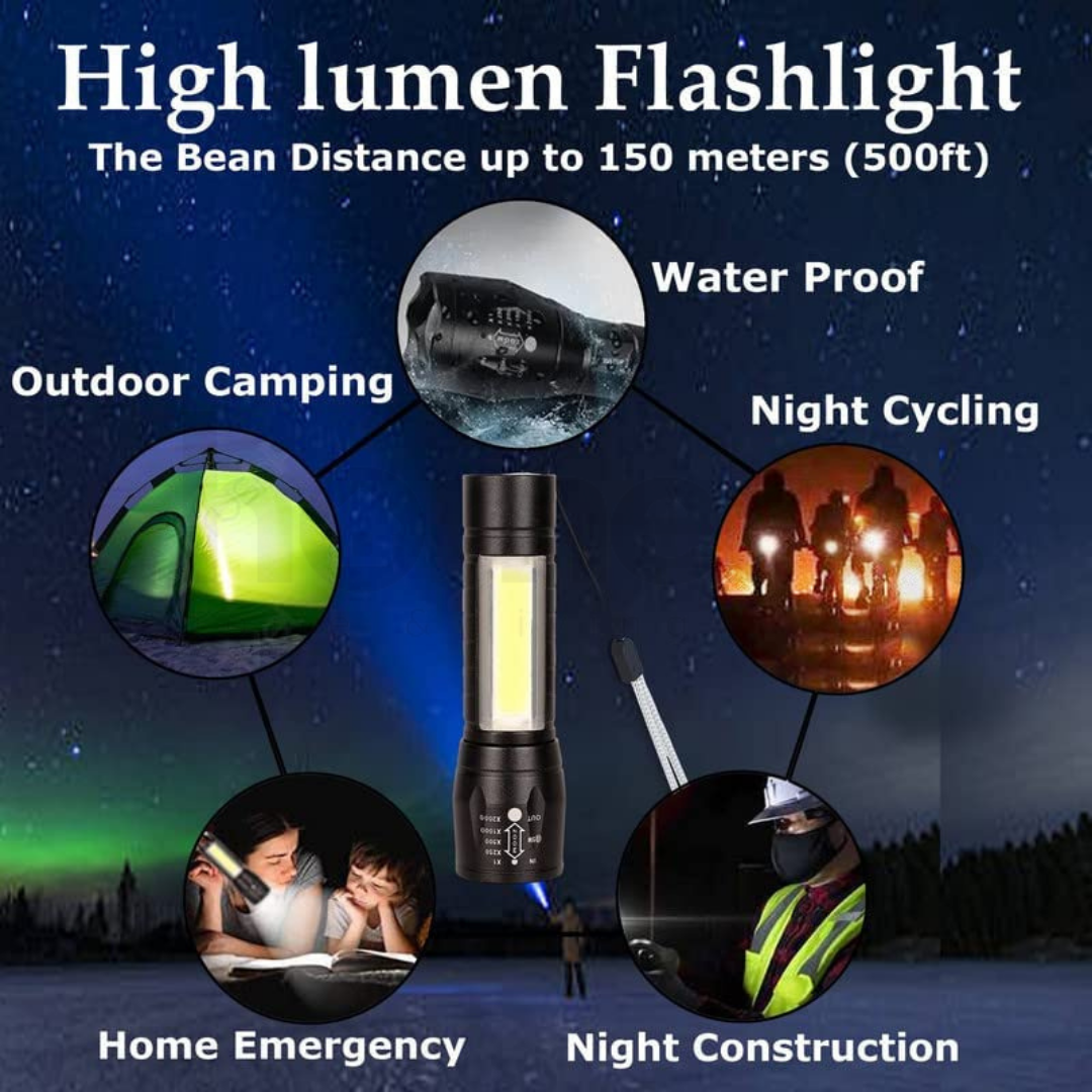 Mini Led Rechargeable Flashlight - (IMPORTED)