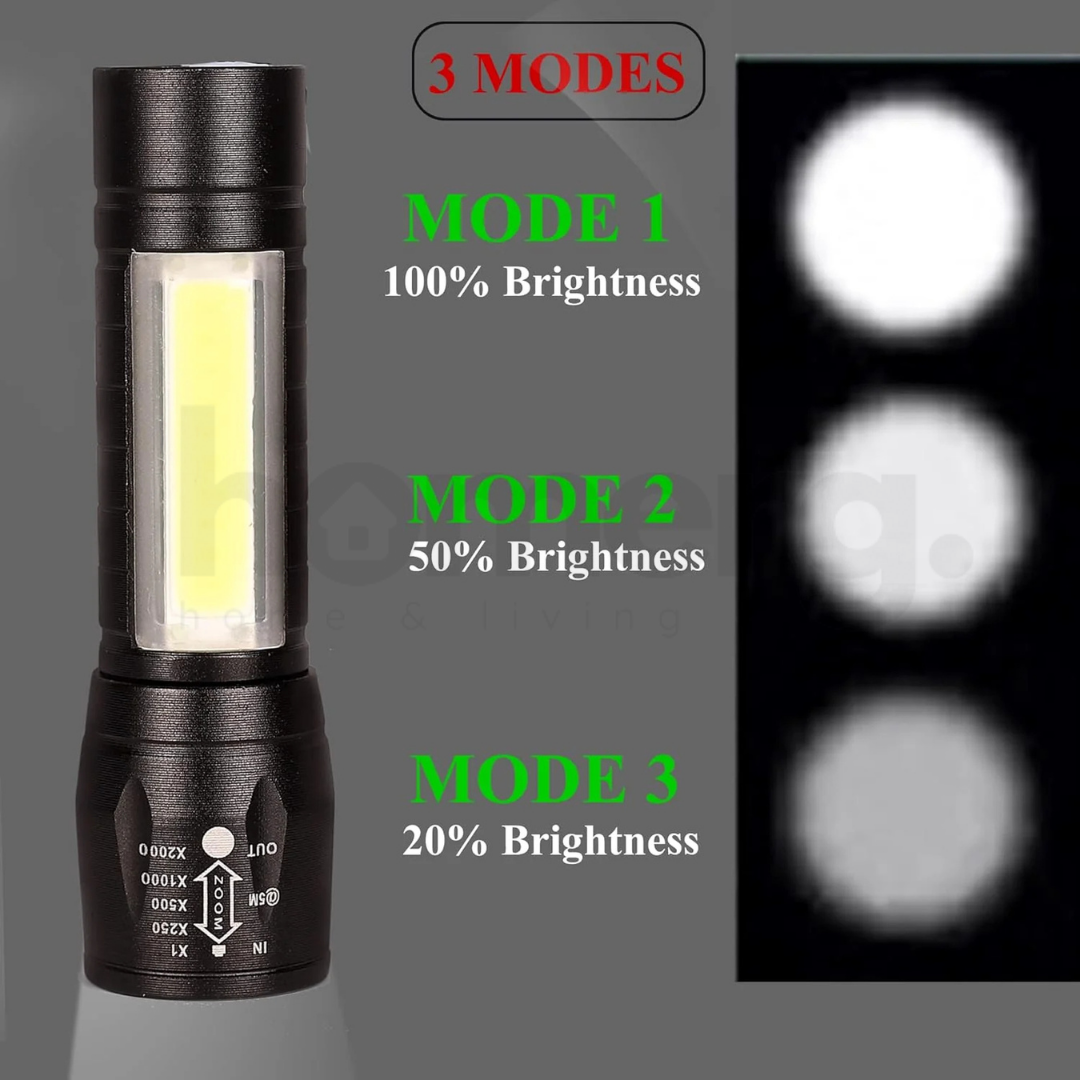 Mini Led Rechargeable Flashlight - (IMPORTED)