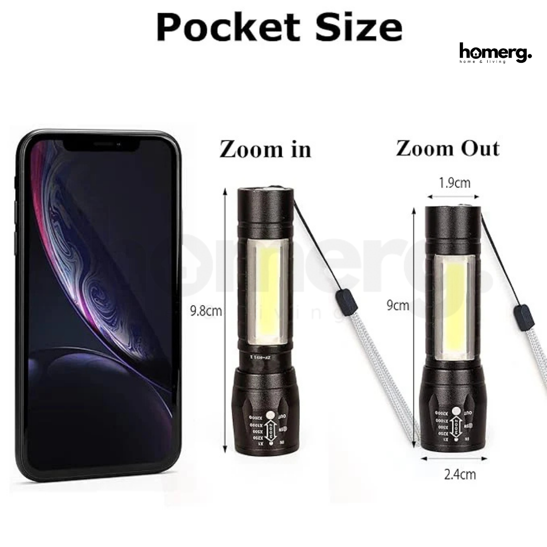 Mini Led Rechargeable Flashlight - (IMPORTED)
