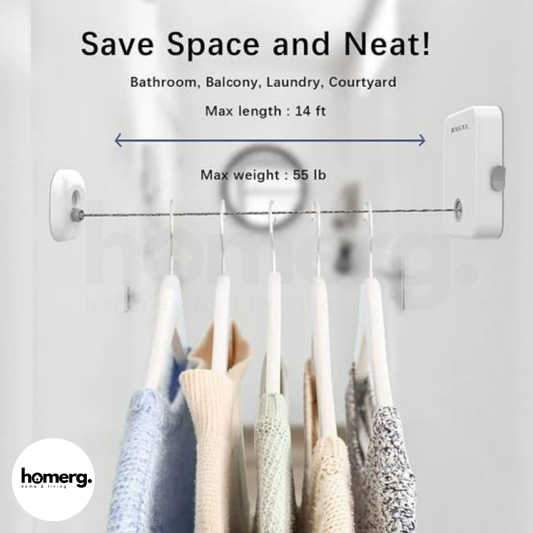 Space-Saving Retractable Heavy Duty Clothesline