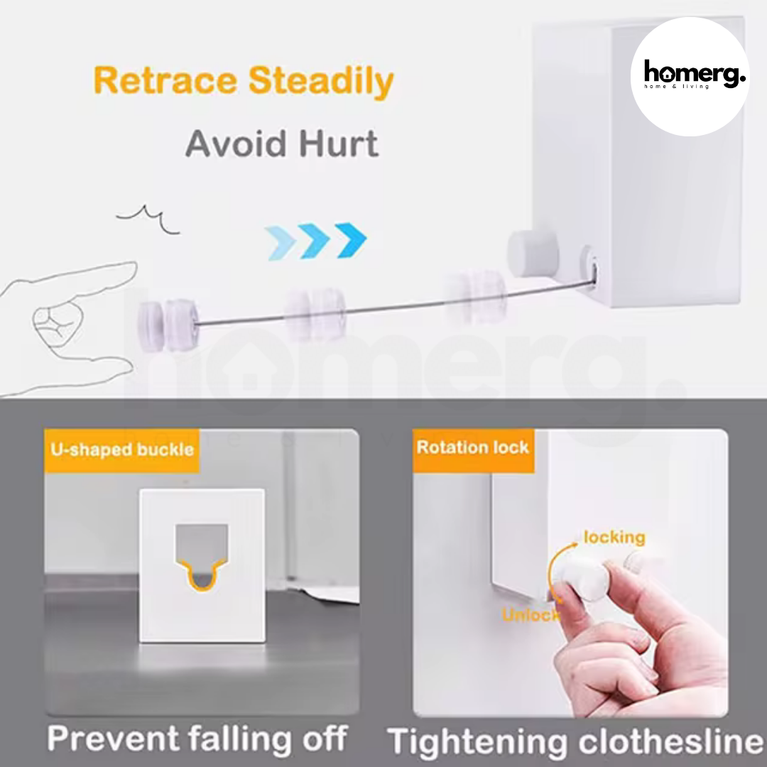Space-Saving Retractable Heavy Duty Clothesline