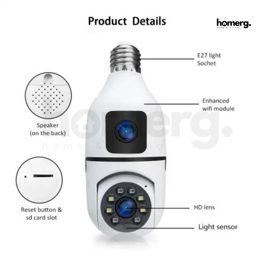 Wireless Wifi Bulb Security Camera