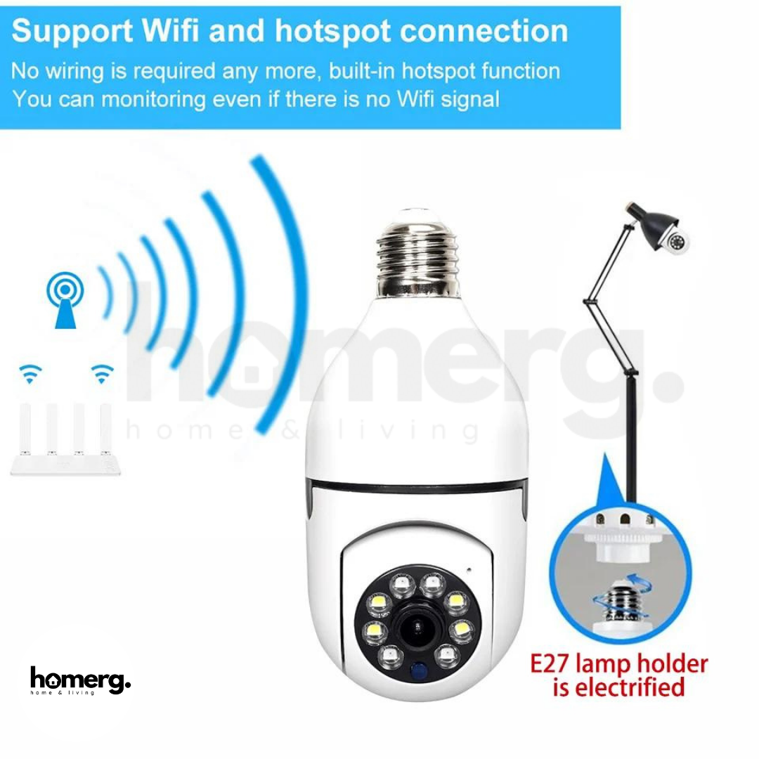 Wireless Wifi Bulb Security Camera