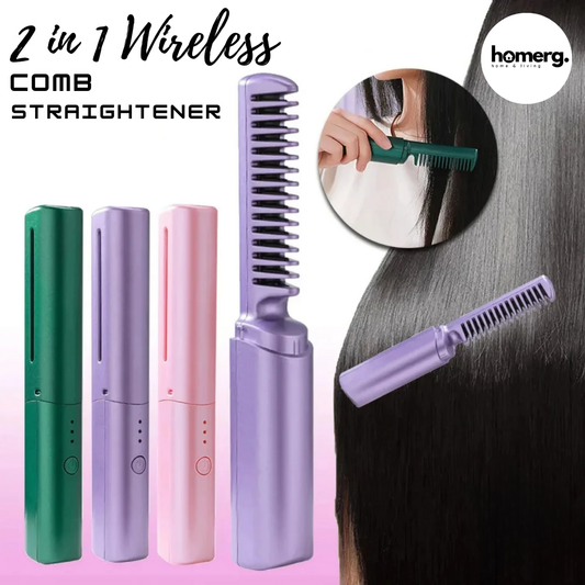 Wireless 2 in 1 Professional Hair Straightener Comb - (IMPORTED)