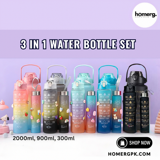 3 PCS Motivational Water Bottles Set - (IMPORTED)