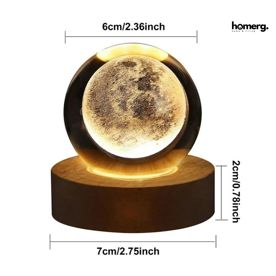 3D LED Crystal Ball Lamp - (IMPORTED)