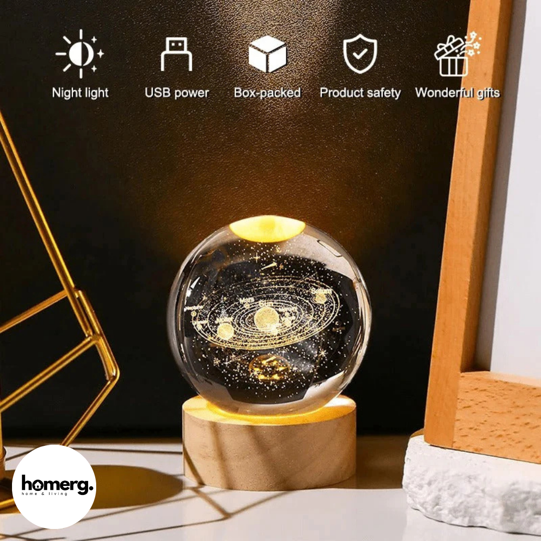 3D LED Crystal Ball Lamp - (IMPORTED)