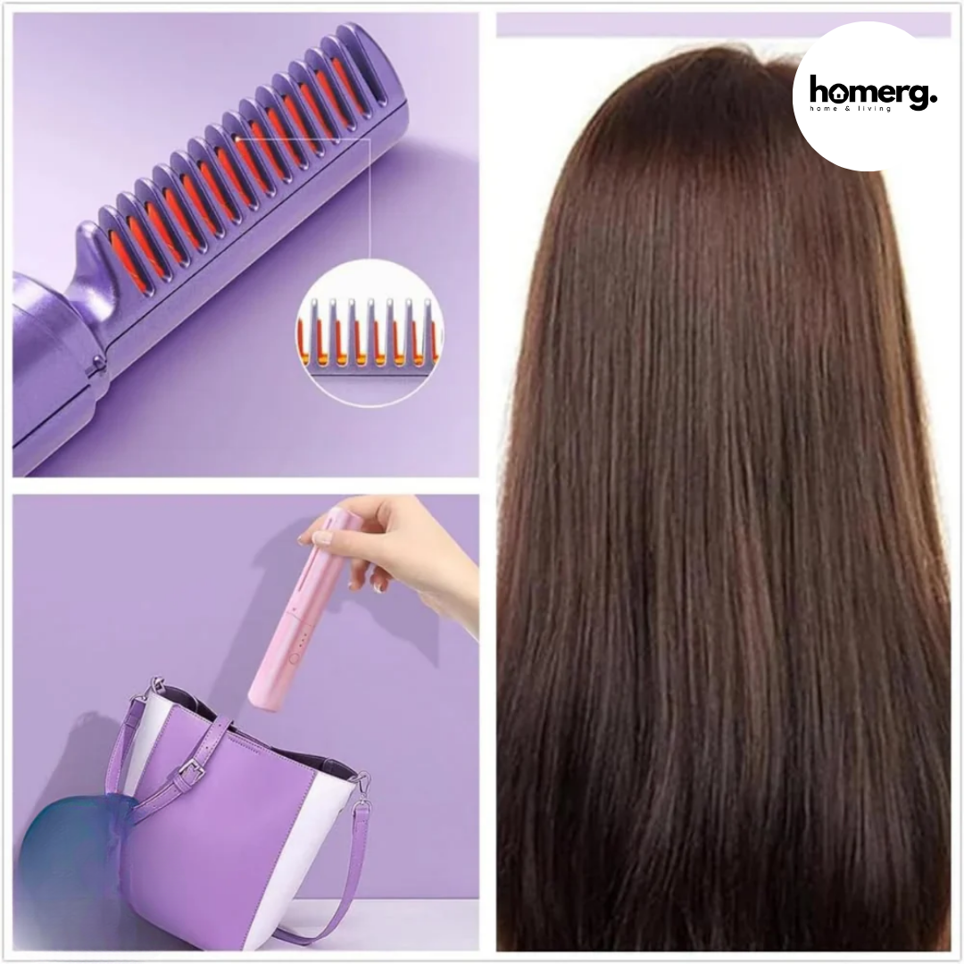 Wireless 2 in 1 Professional Hair Straightener Comb - (IMPORTED)