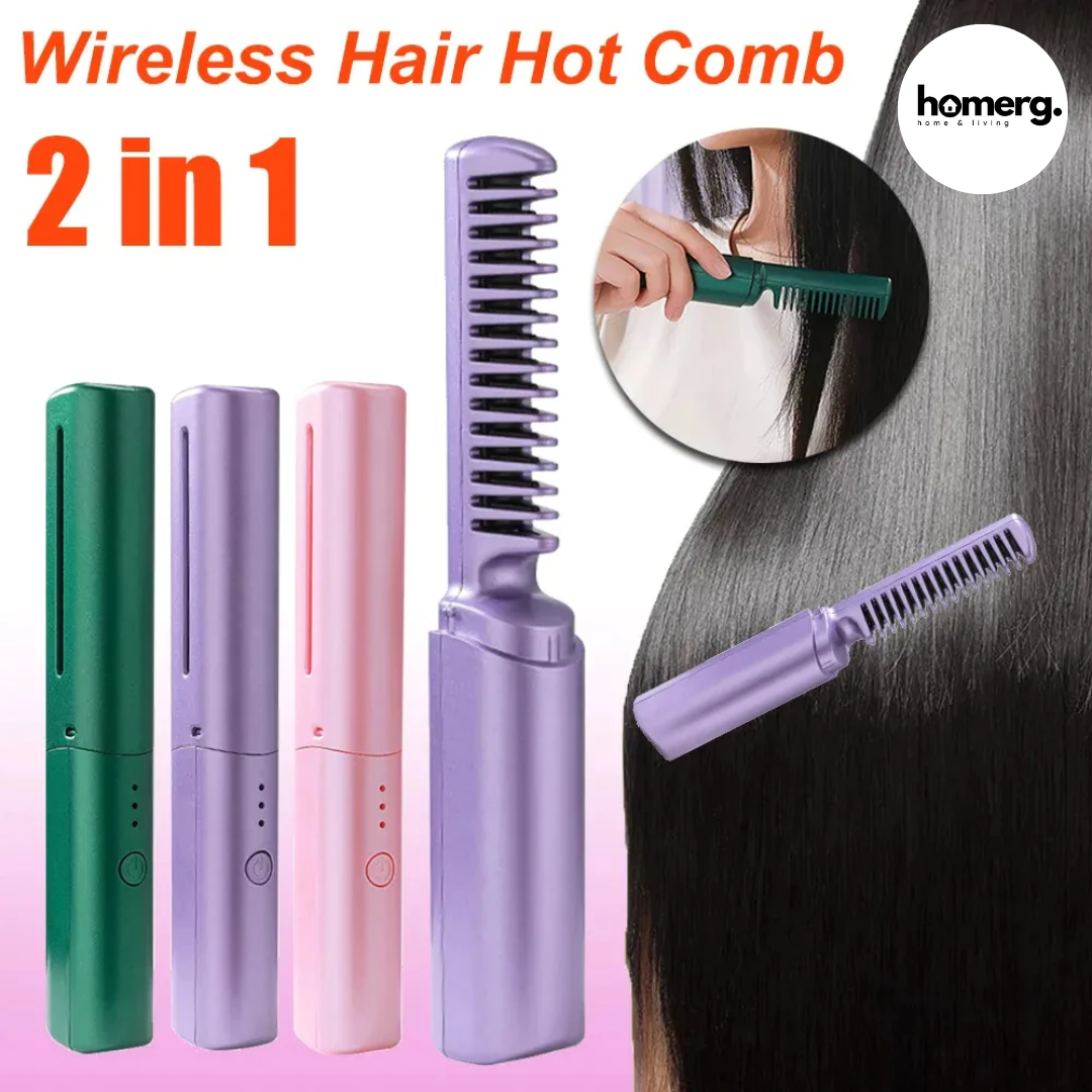 Wireless 2 in 1 Professional Hair Straightener Comb - (IMPORTED)