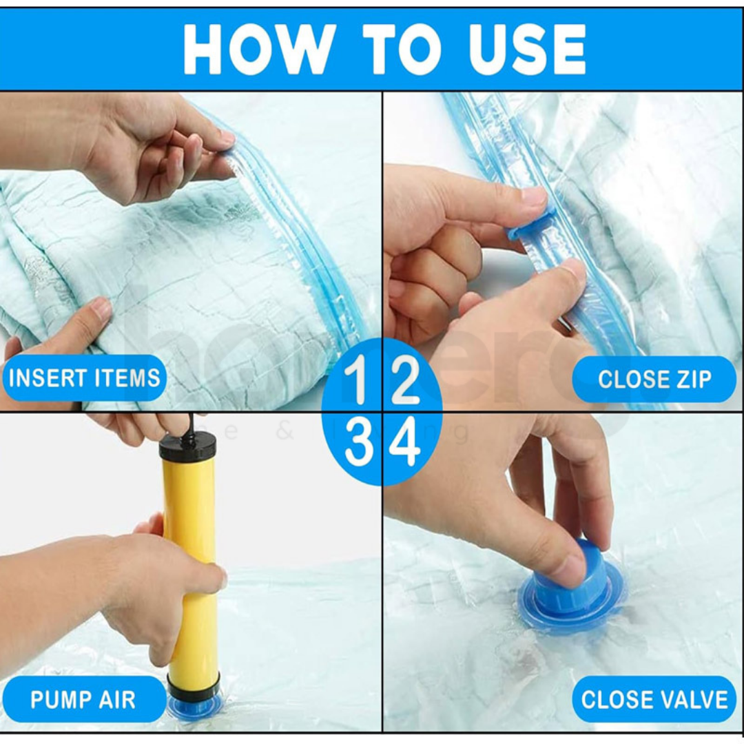 Vacuum Storage Bags With Suction Pump - (IMPORTED)