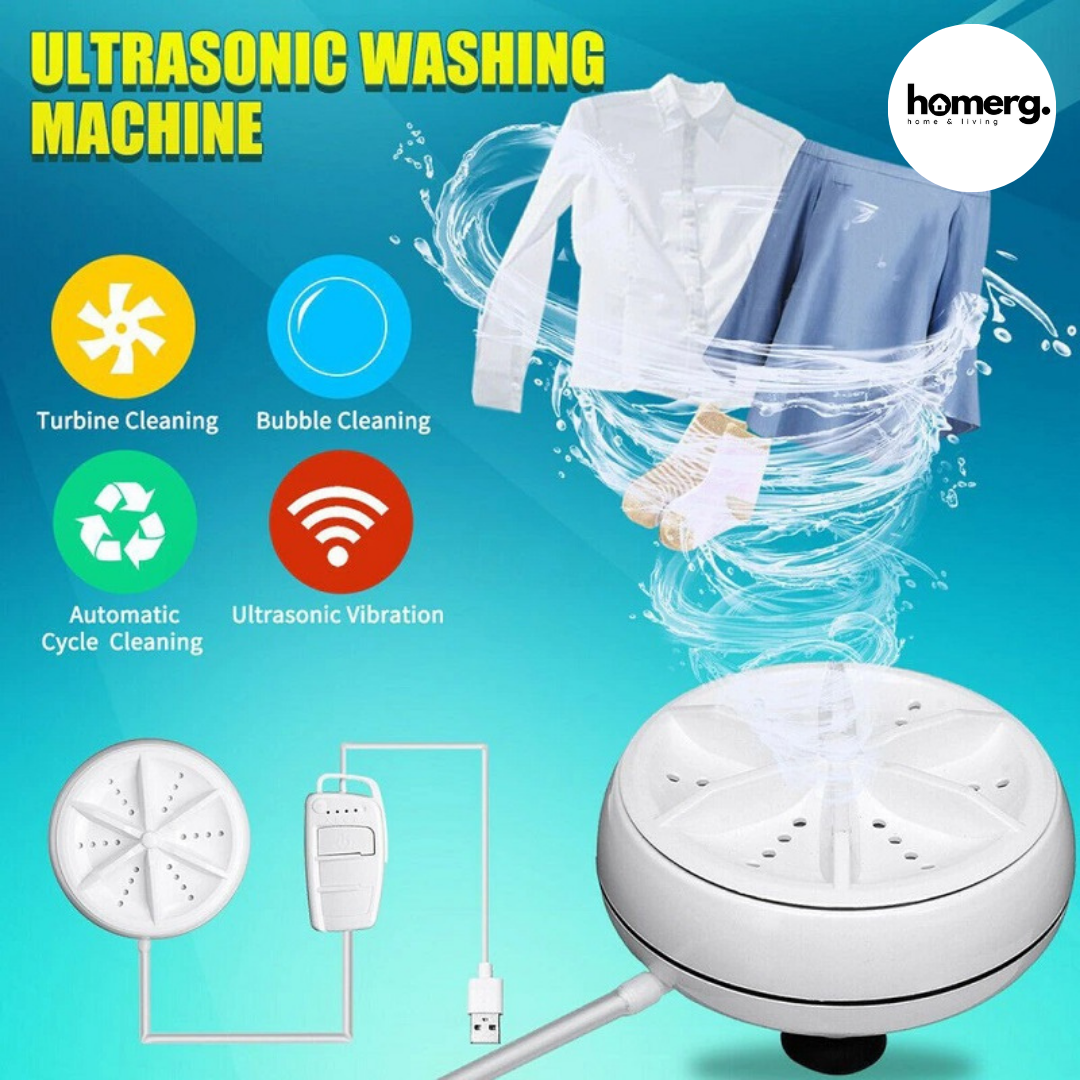 Portable Turbine Ultrasonic Washing Machine - (IMPORTED)