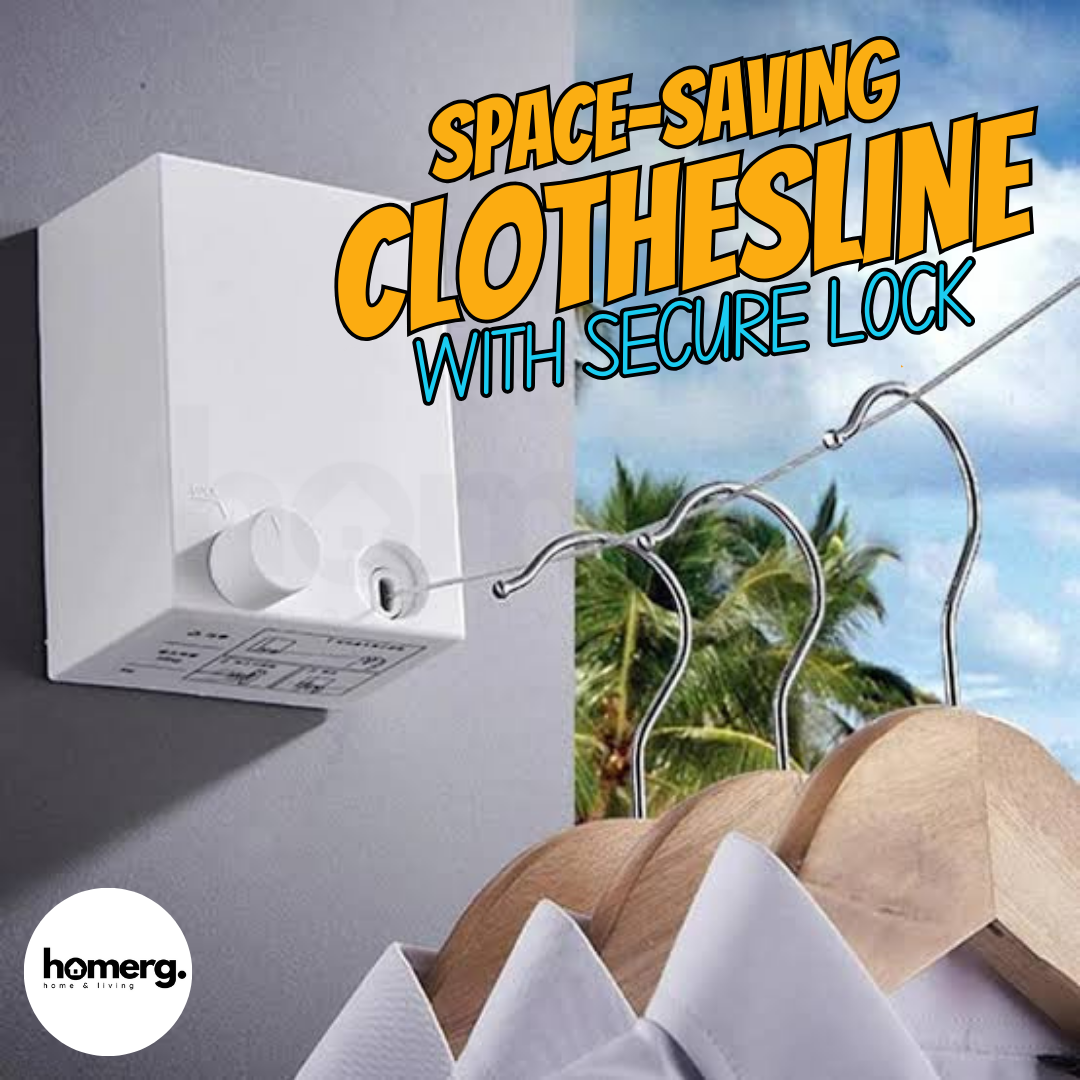 Space-saving Retractable clothesline