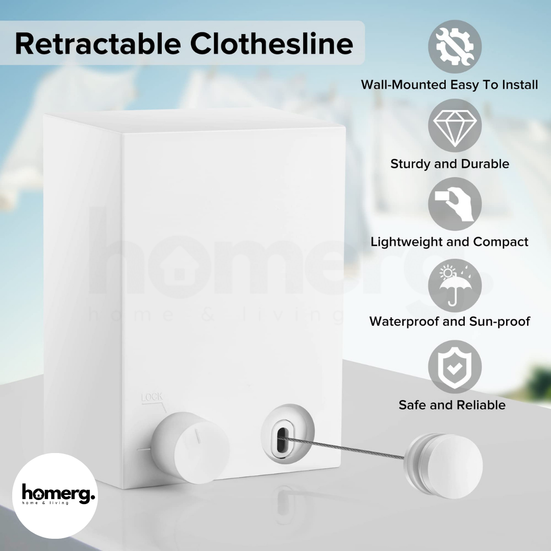 Space-saving Retractable clothesline